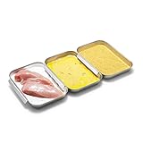 Supremery Panier-Set aus Edelstahl 3-teilig - 3X Schale zum Panieren 23 x 15 x 3 cm - Schnitzel Fleisch Fisch - Metall Panierstraße Grillschale rechteckig