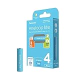 Panasonic eneloop lite, AAA/Micro wiederaufladbare Akkus, Ready-to-Use, 4er-Pack, min. 550 mAh, 3000 Ladezyklen mit geringer Selbstentladung, plastikfreier Verpackung, Ni-MH Akku