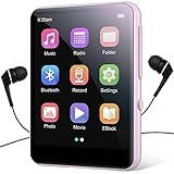 64GB MP3-Player mit Bluetooth 5.3, Tragbarer HiFi-Sound MP3 Player, 2,4 Zoll Full-Touchscreen, Eingebauter HD-Lautsprecher, UKW-Radio, Diktiergerät, E-Book, Inklusive Kopfhörer, bis 128GB TF Karte