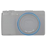 JJC Metallring Ringkappe Adapter für Ricoh GR III GRIII GR3 DSLR Digital Kamera, ersetzt für Ricoh GN-1 Akzentring - blau