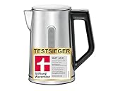 ROMMELSBACHER Wasserkocher WK 3000 – Stiftung Warentest Sieger 3/2025, 1,7 Liter, 1-Tasten-Steuerung, Stellstart-Funktion, Temperaturwahl von 45-100 °C, geschlossener Kannenboden, Kochstoppautomatik