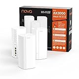 Tenda Nova MX12 Mesh WLAN WiFi 6 System - AX3000 Dual Band WLAN Mesh System,empfohlen für Häuser mit 4-6 Schlafzimmern 9X Gigabit Port-Ersetzt WLAN Router & Repeater - Kompatibel mit Alexa 3Pack