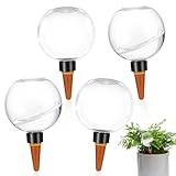 Encuryna 4 Stück Bewässerungskugeln für Pflanzen,Automatische Pflanzenbewässerung 500ml,sgeräte Bewässerungskugeln,Wasserspender Pflanze von Zimmer Balkon und Gartenpflanzen (transparent)