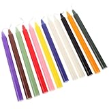 Veemoon 12 Stück Lange Farbige Spitzkerzen aus Paraffin Unparfümiert für Hochzeiten Heimdekoration und Feierlichkeiten