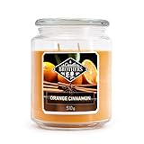Candle Brothers Große Duftkerze im Glas | Orange Cinnamon | Duftkerze Weihnachten | Kerze lange Brenndauer (100h) | Kerze mit mehreren Dochten | Kerzen Orange