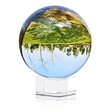 INTIRILIFE Glaskugel mit Ständer in KRISTALL KLAR 60 mm – Kristallkugel mit Glasständer perfekt geeignet für Fotografie, Meditation, Dekoration UVM. – Kristallball Glasball Fotokugel