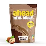AHEAD Meal Shake | Trinkmahlzeit Pulver für proteinreichen Mahlzeit-Shake ohne Zuckerzusatz | Mit 21 Vitaminen & Verdauungsenzymen | 1,5 kg für 17 Portionen | Chocolate Hazelnut