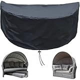 Schutzhülle Halb für Sonneninsel,Wasserdicht Sonneninsel Abdeckung Halbrund,Halbrunde Abdeckung Outdoor-Tagesbett-Abdeckung Schutzhülle mit Kordelzug Gartenmöbel(Size:205x110x80cm,Color:A)