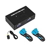 Rastapulz 2-Port VGA KVM Switch -Eingang-Eins-Ausgang mit Desktop-Controller Gemeinsamer Satz Von Tastatur, Maus und Monitor