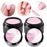 U-Shinein 2 x 10 ml Gel Kleber für Nägel, Gel Kleber für Acrylnägel, fester Kleber zum Quetschen, Gel Kleber für Maniküre, 2 Stück, Rosa