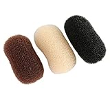 FRCOLOR 3Pcs Bump Up Haar Clip Frauen Schwamm Volumen Bump Insert Haar Styling Werkzeug Haarspange Haar Clip Haar Zubehör für Frauen DIY Frisuren Schwarz Kaffee Beige