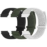 Acortjl Schnellverschluss-Nylon-Uhrenarmband, 18 mm, 20 mm, 22 mm, für Herren, Nylon, Sportschlaufen, verstellbar, atmungsaktiv, Ersatzbänder, 3 Stück