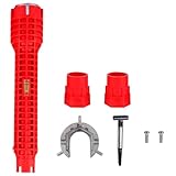 SINZONeu® 8-in-1 Armaturenschlüssel Set - Standhahnmutterschlüssel mit Rutschfestem Griff für Waschbecken & Toilette, Professionelles Wasserhahnschlüssel Werkzeug für Küche/Bad Installation