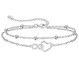 Jbniuay Fußkettchen für Damen 925 Sterling Silber -...