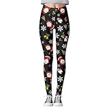 Cvanxluy Weihnachten Kleidung Damen Leggings Weihnachtstag Blickdicht Hose Hosen Festlich Lustig Laufhose Kostüm Christmas Sexy Yogahosen Fitnesshose Bedruckt Rot Strumpfhose