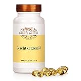 Nachtkerzenöl Kapseln Vegan 2000 mg pro Tagesdosis (120 Stk) 100% Natur Herstellung in Deutschland, Trockene Haut, Hautpflege von innen, Vitamin E Gamma-Linolensäure GLA Kaltgepresst BÄRBEL DREXEL®