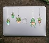 Neu Gestaltung - Fünfer-Set Sticker/Aufkleber mit gezeichneten Hängepflanzen-Motiven - Laptop Sticker - Kühlschrank-Sticker - Laptop Aufkleber - Macbook Sticker - Coole Sachen