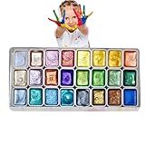 Aquarellfarben-Set, 24 Farben, glänzendes Aquarellfarben-Set, 24 Farben Aquarell-Paletten-Set, fein gemahlenes Bastelset für professionelle Künstler, Studenten und P