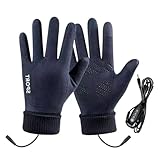 Beheizte Skihandschuhe – Arbeitshandschuhe beheizbar USB – Touchscreen mit 3 Temperatureinstellungen für Schnee, Arbeit, Camping, Radfahren kalt