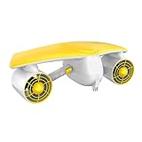 TUDIVING-Unterwasserscooter, Sea Scooter mit Zwei Motoren, Wasserscooter mit einstellbaren Geschwindigkeitsstufen, kompatibel mit Action-Kameras, wasserdichter Scooter zum Tauchen (Gelb)