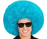 Hatstar XL Afro Perücke | Kraushaar Lockenkopf Perücke | Rasta Afroperücke | Kostüm Hippie Accessoire für Karneval und Fasching (türkis)