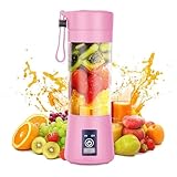 Persönlicher Standmixer Smoothie Maker, Tragbarer Saftpresse Fruchtmixer mit 6 Edelstahlmesser, Entsafter USB Wiederaufladbar und 400ML Kapazität für Familien, Camping und Sportarten (Grün)