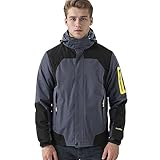 Regenjacken für Herren Wasserdicht Rain Jacket Men Waterproof Cycling Windjacke Leicht Fahrrad Winddichte Jacke with Reißverschluss Regenmantel Kapuzenjacke Oversize Softshelljacke Outdoor Jacken