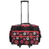 Prym Nähmaschinen-Trolley Big Friend Schwarz mit bunten Blumen 47x25x37cm (612635), XL