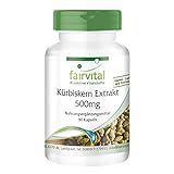 Kürbiskern Extrakt 500 mg - 90 Kapseln - 10-fach konzentriert mit Selen und Vitamin E - hochdosiert - vegan - Made in Germany | fairvital