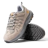 FitVille Wanderschuhe Damen Breite Leicht Trekkingschuhe Damen rutschfeste Outdoorschuhe Atmungsaktiv Sneaker Turnschuhe Abriebfest Walkingschuhe Bergschuhe Salbei-Khaki mit Küstendunst 42 EU Weit