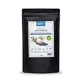 AGUALEVE Premium Aktivkohle 200g aus Kokosnussschalen | Pflanzen, Katzenklo, Aquarium, Trinkwasser, Wasserfilter, uvm. | 100% natürlich, frei von chemischen Zusätzen und Bitumen | Körnung: 0,5-2,5mm