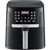 La Moustache - Heißluftfritteuse 7L, Ölfreie Fritteuse 1800W, 12 Programmen, Air Fryer mit Digital Touch Control, Antihaftbeschichtete Roste, Timer, Inkl. E-Book mit Rezepten (Pro Smart)