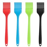 BOHUIZ 4 Stück Silikon Backpinsel, Silikonpinsel Küchenpinsel Basting Pastry Brush Pinsel Küchefür backen, Kochen, Grillen, BBQ (Rot, Schwarz, Blau, Grün)