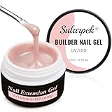 Sularpek Gel Nnägel, 15 ML UV Gel, Aufbaugel für Gelnägel, Acrylgel für Nägel, UV Nagellack für Nägel Reparatur, Verstärkungsverlängerung für Nagelstudio(Milky Rose)