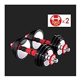 Strapazierfähiges Hantel-Set, ein Paar Hantel-Set, verstellbare Hanteln, reiner Stahl mit Verbindungsstück, für Fitnessstudio, Zuhause, Bodybuilding, Training, Fitnessgerät, Gummigriff, 10KG/22lb x2