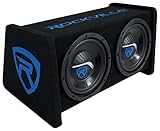 Rockville RV208P Dual 20,3 cm 800 W Auto-Audio-Subwoofer in belüfteter Sub-Gehäuse-Box, Schwarz