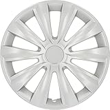 cartrend Radkappen Delta, 14 Zoll, für alle gängigen Stahlfelgen, aus Spezial-ABS-Qualitätskunststoff, schlagfest, zweischichtige Metallic-Lackierung, überlackierbar, silber, 1 Stück