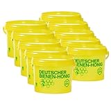 10x 2,5 kg Honigeimer gelb 2L Kunststoff Vorratsbehälter mit Deckel Eimer mit Aufdruck 'Deutscher Bienen-Honig' lebensmittelecht und luftdicht