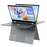 BMAX 2-in-1 Laptop Touchscreen Notebook Intel N150 up to 3.6GHz 16GB RAM 512GB SSD 14 inch Full HD Convertible Computer Beleuchtete Tastatur USB-C/3.2, Bluetooth, WiFi Deutsche Tastaturschutzfolie
