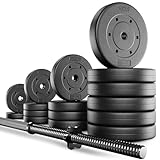 TREX SPORT Langhantel Set 55 kg | Hantelset mit...