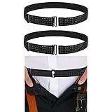 SUOSDEY 2 Pack Hemd Bleiben Gürtel, halten Business Hemd versteckt für Mann Frauen, justierbarer Tuck Gürtel für ordentlichen Look,Schwarz