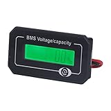 Kuuleyn Batteriekapazitätsmesser Batteriespannungsmonitor Batteriemesser Digitalanzeige 8 V bis 99,9 V Lithiumbatterie-Kapazitätsspannungsmesser