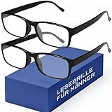 Gaoye 2 Pack Lesebrillen Damen Herren mit Blaulichtfilter Augenoptik Brille Lesehilfe für Damen Herren