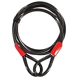 EVEREST FITNESS Universal Stahlseil mit Ösen 2m x 10mm - Kabelschloss Schlaufenkabel - Drahtseil ummantelt - Sicherungsseil für u.a. Fahrradschloss Fahrradanhänger - Kabel Absperrseil
