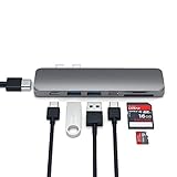 SATECHI Type-C Pro Hub Adapter mit USB-C PD (40 Gbps), 4K HDMI, USB-C Data, SD/Micro Card Reader, USB 3.0 – Für M2/M1 MacBook Pro/Air (Space Grau)