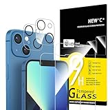NEW'C für iPhone 13 für Panzerglas (2 Stück) und Kamera Panzer Schutz Glas für Kameraschutz (2 Stück) - kratzfest - keine Luftblasen - extrem widerstandsfähig - 9H-Härteglas