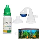 CO2-Tropfen-Checker-Set, tragbar, 15 ml, CO2-Checker-Lösung, Tropfenprüfer, genaues Aquarium-CO2-System, CO2-Diffusor für Aquarien, CO2-Monitor