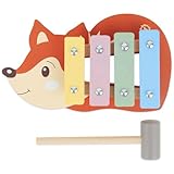 Bieco Mini Xylophon Baby Fuchs Kinder - Baby Spielzeug Fuchs Baby Xylophon - Glockenspiel für Kinder ab 1 Jahr - Baby Spielzeug Waldtiere - Xylophon Holz - Glockenspiel Holz - Xylophon Baby 1 Jahr