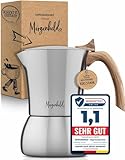 Morgenheld Premium Edelstahl Espressokocher klein für 6 Tassen 300 ml Espressokanne induktionsgeeignet Espressomaker für Induktion Espressomaschine Mokkakocher für Induktionsherd Gasherd Mokkakanne