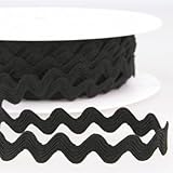 Zackenlitze 12 mm breit – über 30 Farben – Litze mit Rillenstruktur – 100% Polyester – Meterware ab 1 m – Einfassband & Borte für Kleidung, DIY & Dekoration – Made in EU (schwarz)